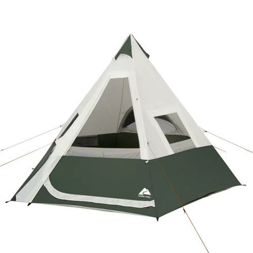 7-Person 1-Room Teepee Tent; with Vented Rear Window; Green 7-Person 1-Room Teepee Tent; with Vented Rear Window; Green