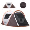 2 Person White Brown Pop Up Camping Tent