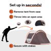 2 Person White Brown Pop Up Camping Tent