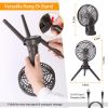 10400mah Portable Camping Fan with LED Light Rechargeable Tripod Tent Hanging Fan Lantern Portable Foldable Oscillating Table Fan with 3 Brightness 4