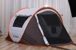 2 Person White Brown Pop Up Camping Tent