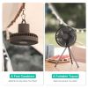 Portable Camping Fan Rechargeable Battery Powered Foldable Tripod Fan for Tent with Hanging Hook Carabiner Personal Desk Fan with 3 Speed Setting for