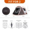 2 Person White Brown Pop Up Camping Tent