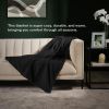 Soft Black Blanket Twin Travel Warm Polar Fleece Blanket Bed Plush for Travel Sofa Adult Kids Microfiber Throw Blanket Black 50x60 inch