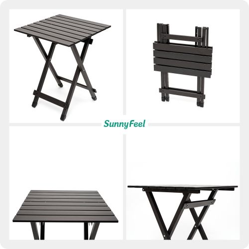 SUNNYFEEL Folding Camping Table - Lightweight Aluminum Portable Picnic Table, 18.5x18.5x24.5 Inch for Cooking, Beach, Hiking, Travel, Fishing, BBQ, In SUNNYFEEL Folding Camping Table - Lightweight Aluminum Portable Picnic Table, 18.5x18.5x24.5 Inch for Cooking, Beach, Hiking, Travel, Fishing, BBQ, In